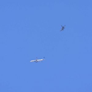 United Airlines being chased by an F-16.